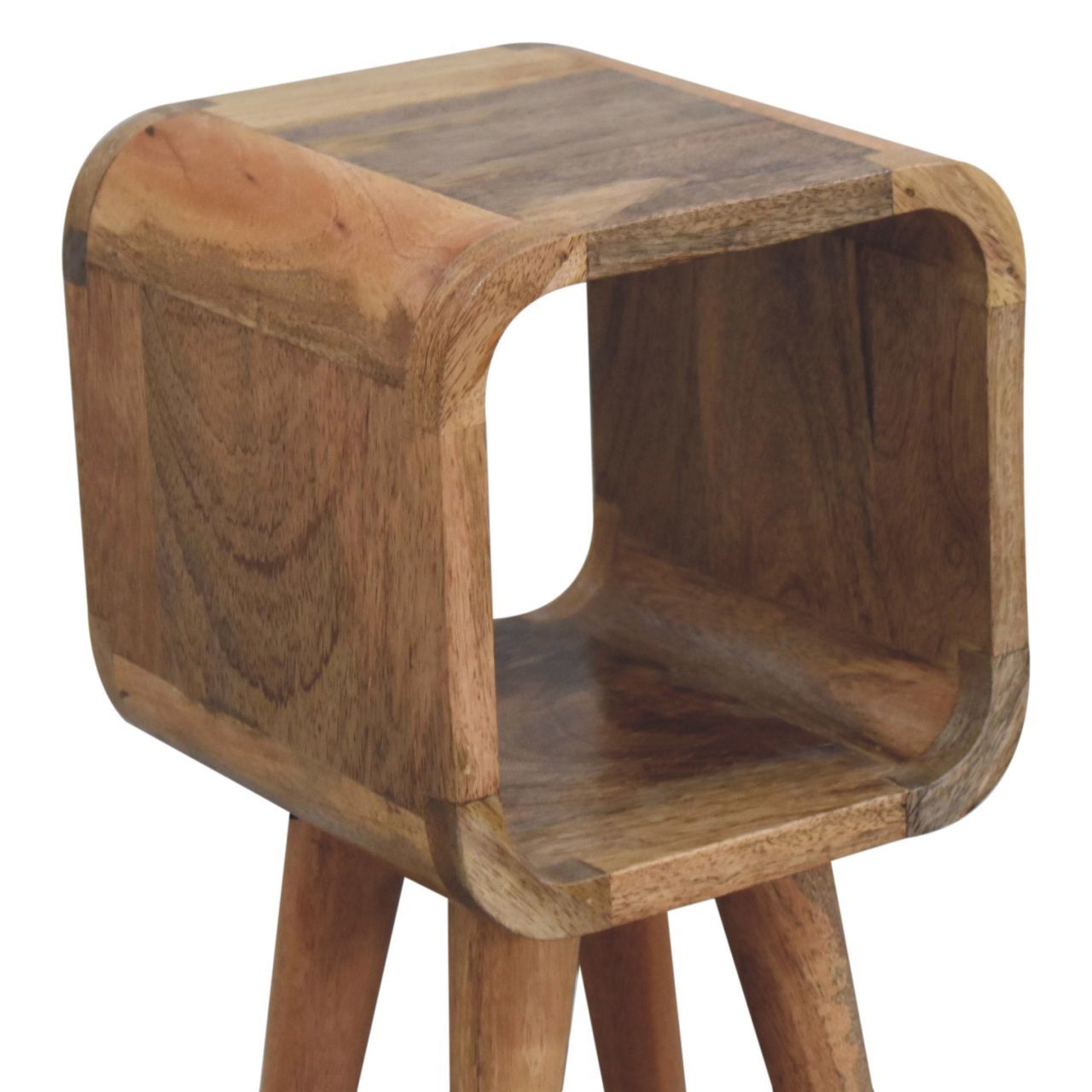 Minimalist Open Curved Nightstand - The Sleep Loft - Online Mattress Showroom NYC