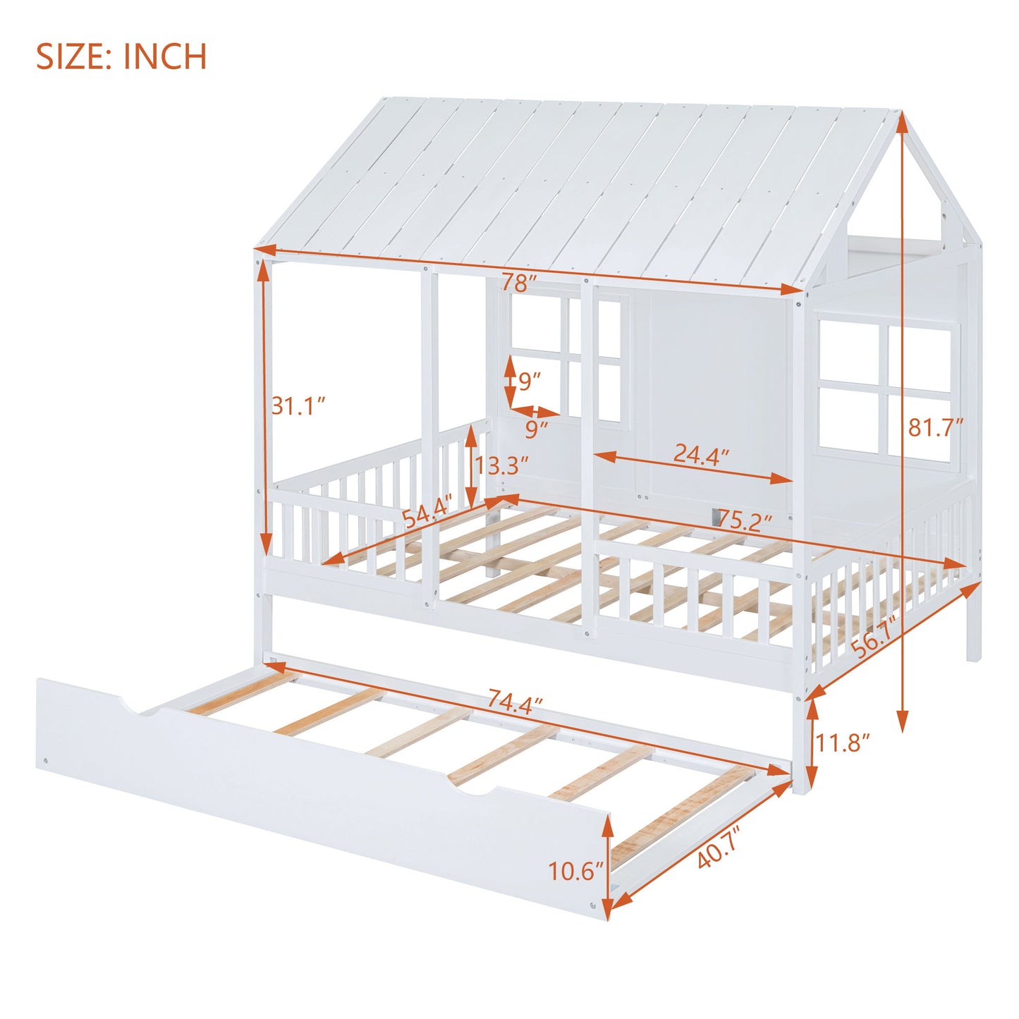 House Bed With Twin Size Trundle, Daybed - The Sleep Loft - Online Mattress Showroom NYC