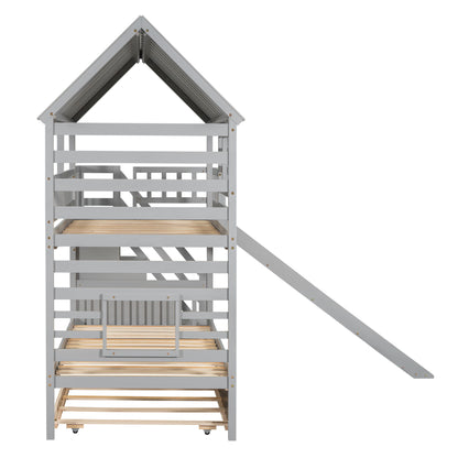 House Bunk Bed With Trundle, Storage Staircase, Roof And Window Design - The Sleep Loft - Online Mattress Showroom NYC