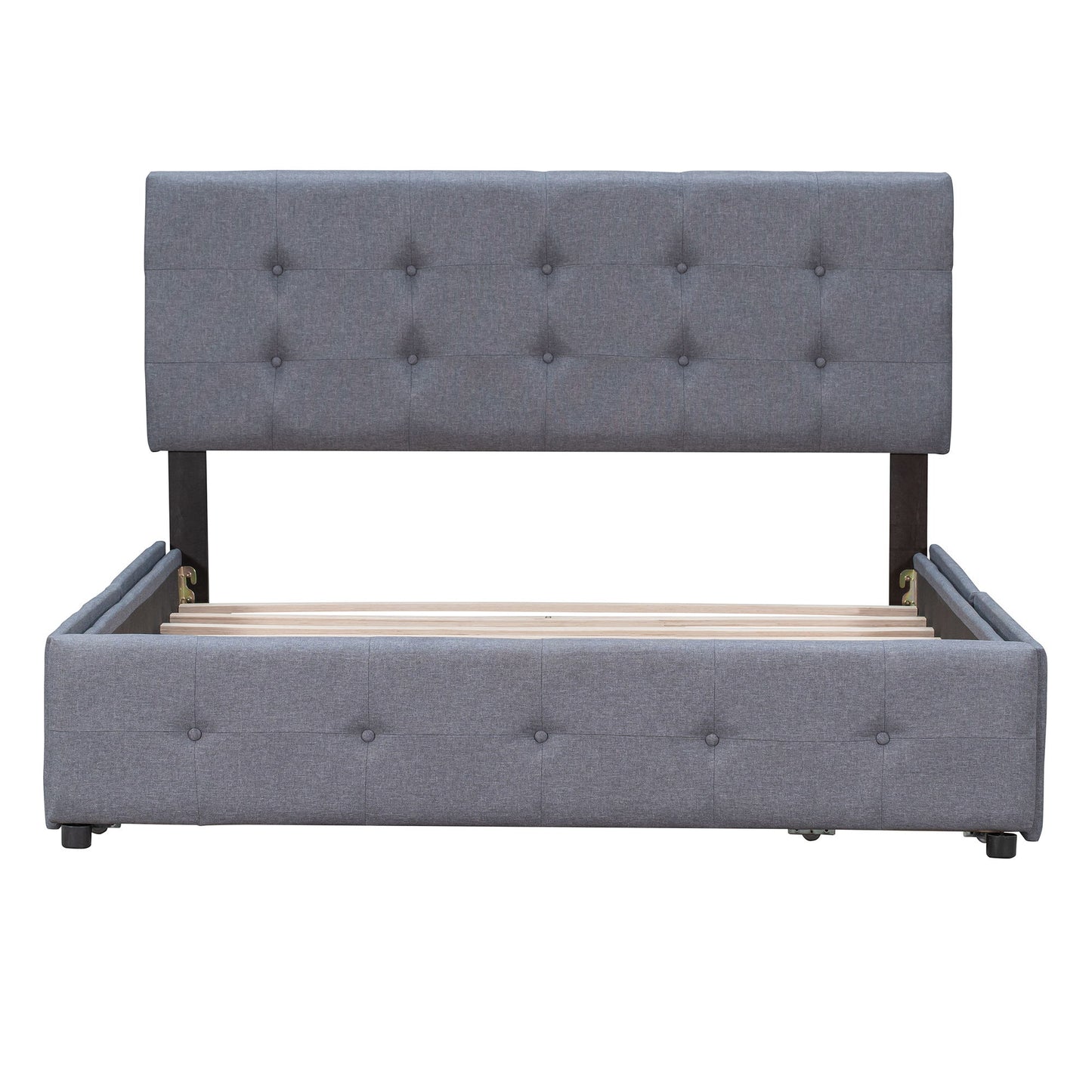 Upholstered Platform Bed With Classic Headboard And Drawers, No Box Spring Needed - The Sleep Loft - Online Mattress Showroom NYC