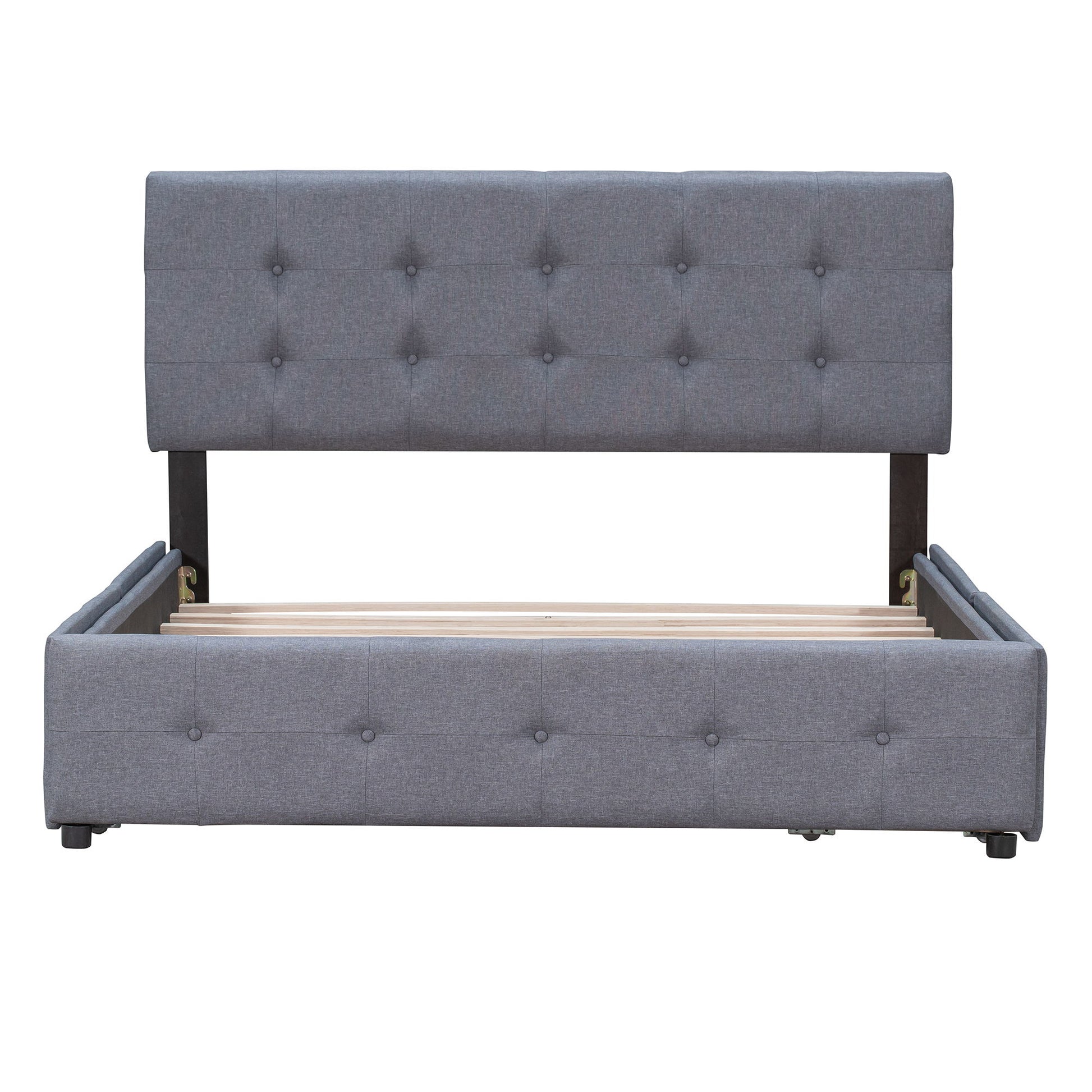 Upholstered Platform Bed With Classic Headboard And Drawers, No Box Spring Needed - The Sleep Loft - Online Mattress Showroom NYC