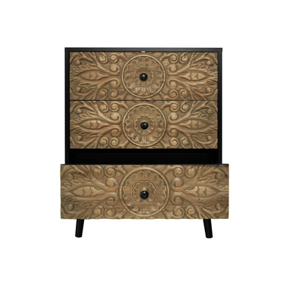3 Drawer Cabinet, Suitable For Bedroom - Black - The Sleep Loft - Online Mattress Showroom NYC