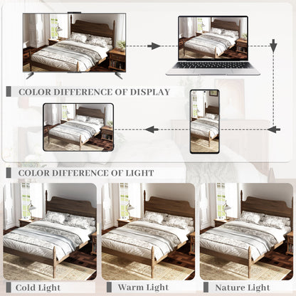 Retro 4 Poster Platform Bed Frame With Curved Tall Headboard