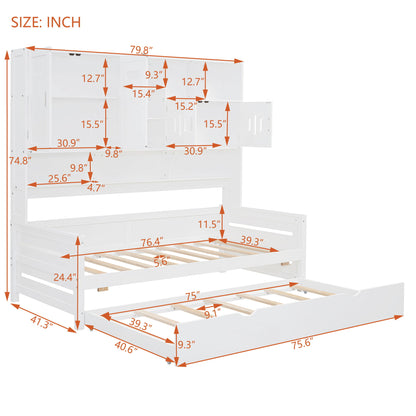 Daybed With All-In-One Cabinet And Shelf - The Sleep Loft - Online Mattress Showroom NYC