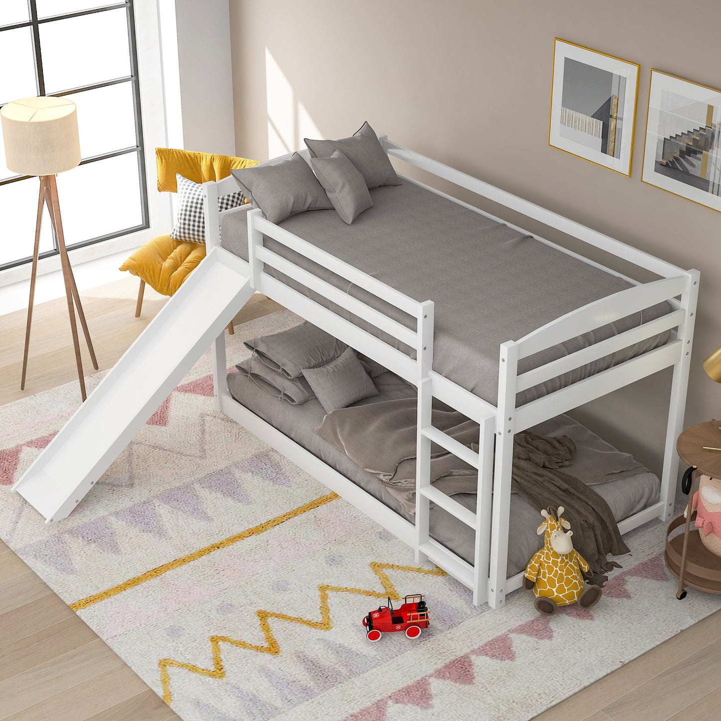 Durable Bunk Bed With Convertible Slide And Ladder - The Sleep Loft - Online Mattress Showroom NYC