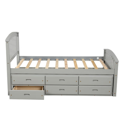 Platform Storage Bed Solid Wood Bed With 6 Drawers - The Sleep Loft - Online Mattress Showroom NYC