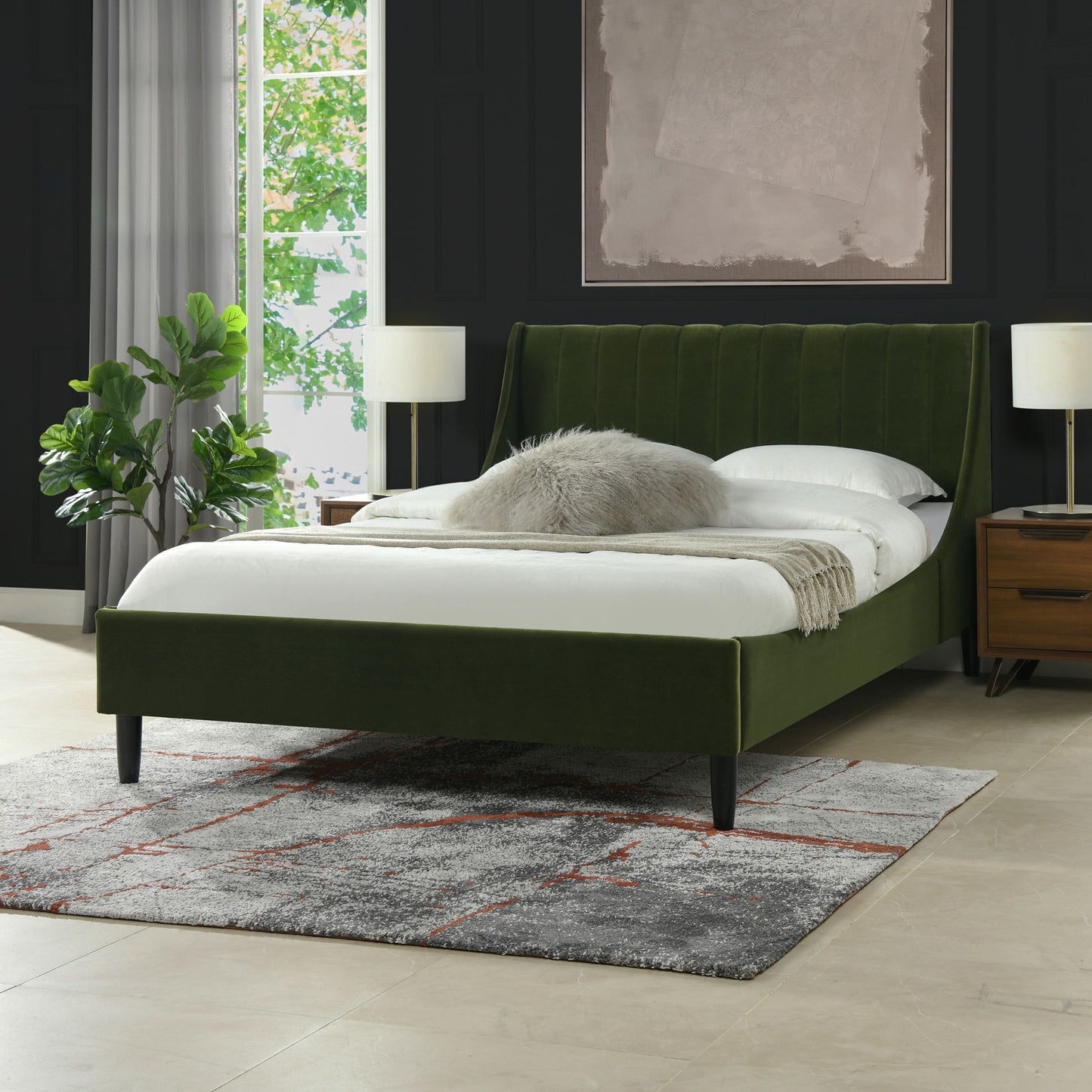 Aspen - Vertical Tufted Modern Headboard Platform Bed Set - The Sleep Loft - Online Mattress Showroom NYC
