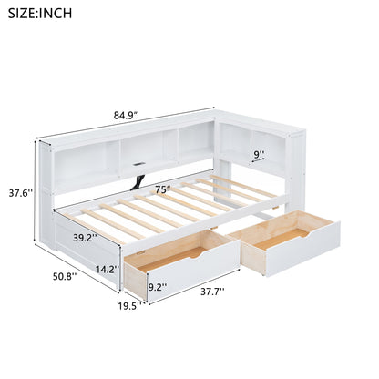 Daybed With 2 Storage Drawers, Storage Cabinets, USB Ports - The Sleep Loft - Online Mattress Showroom NYC