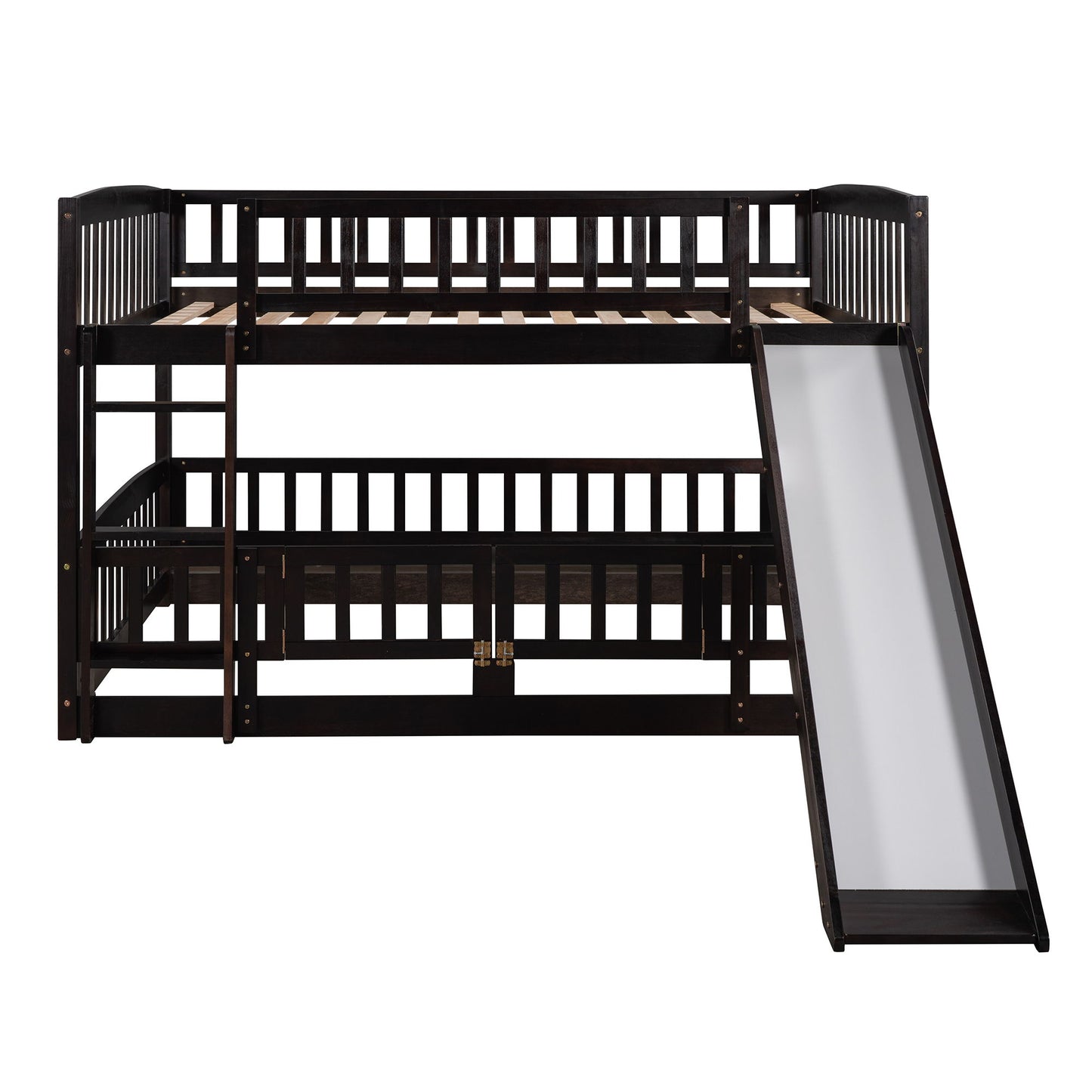 Low Bunk Bed With Slide, Fence And Ladder - The Sleep Loft - Online Mattress Showroom NYC