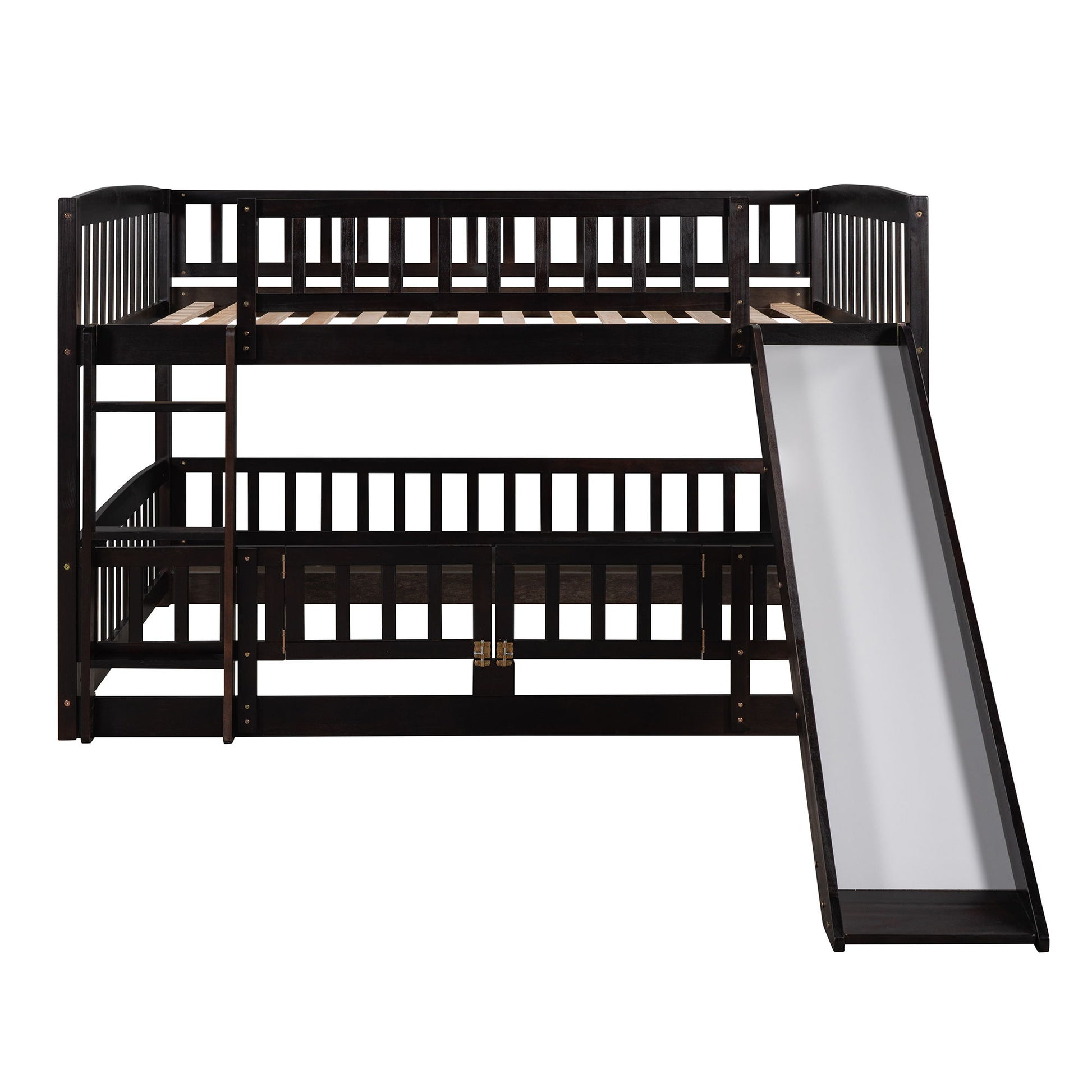 Low Bunk Bed With Slide, Fence And Ladder - The Sleep Loft - Online Mattress Showroom NYC