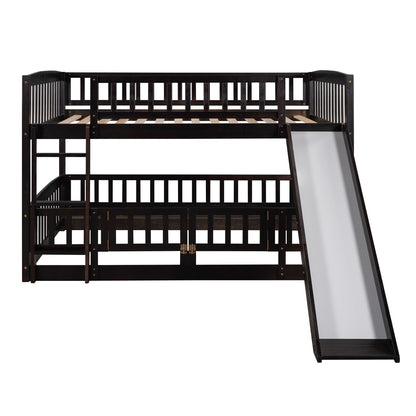 Low Bunk Bed With Slide, Fence And Ladder - The Sleep Loft - Online Mattress Showroom NYC
