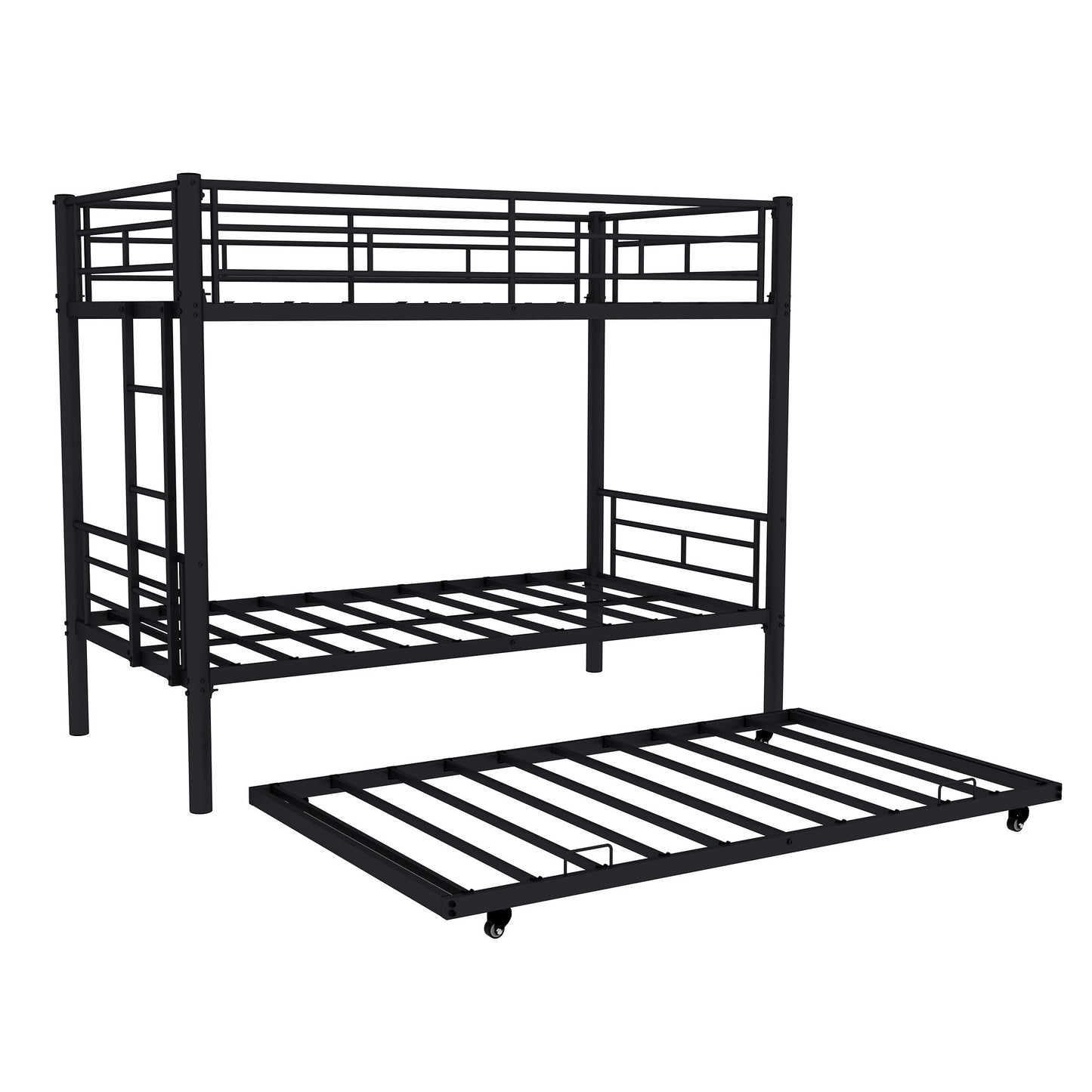 Metal Bunk Bed For Kids, Convertible Bedframe With Ladders & Guardrail - The Sleep Loft - Online Mattress Showroom NYC