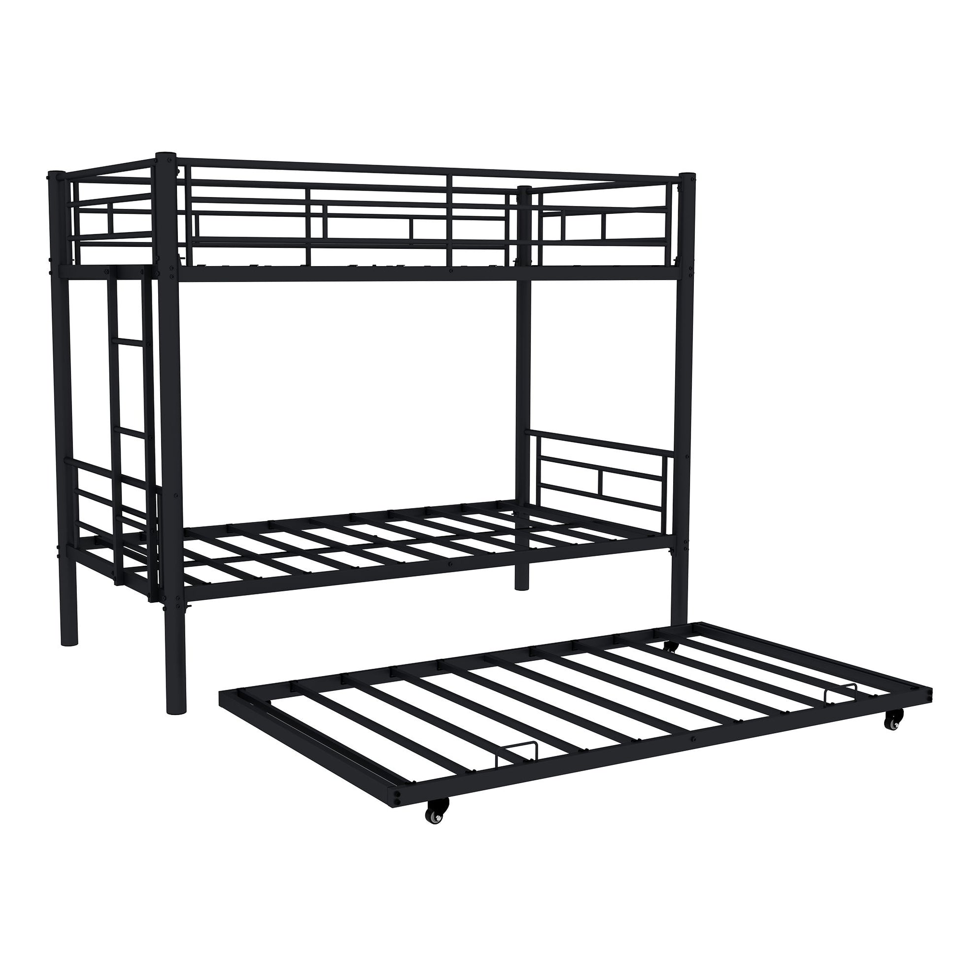 Metal Bunk Bed For Kids, Convertible Bedframe With Ladders & Guardrail - The Sleep Loft - Online Mattress Showroom NYC