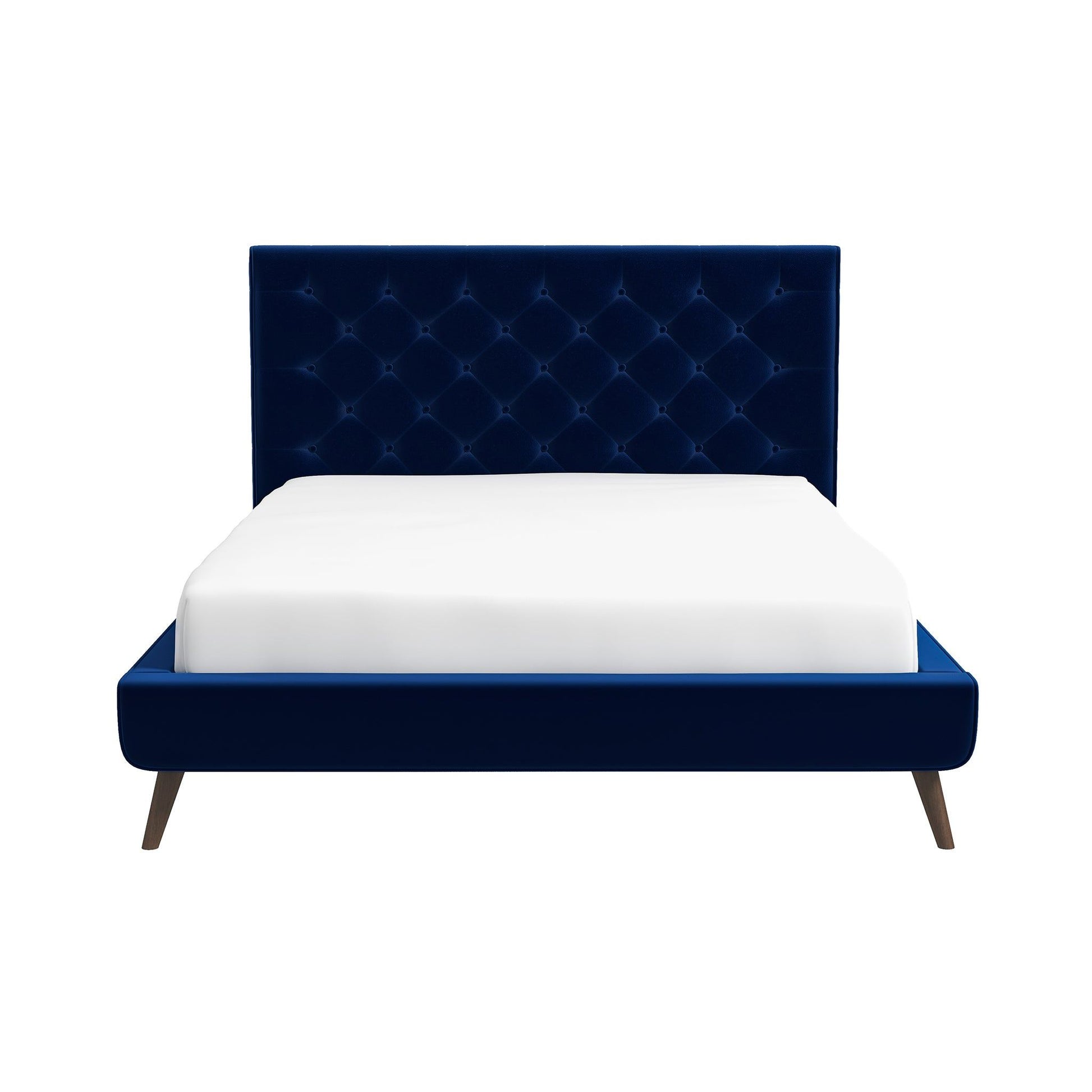 Dillon - Mid-Century Velvet Platform Bed - The Sleep Loft - Online Mattress Showroom NYC