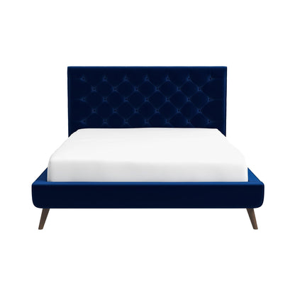 Dillon - Mid-Century Velvet Platform Bed - The Sleep Loft - Online Mattress Showroom NYC