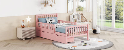 Platform Bed With Guardrails On Both Sides And 2 Storage Drawers - The Sleep Loft - Online Mattress Showroom NYC