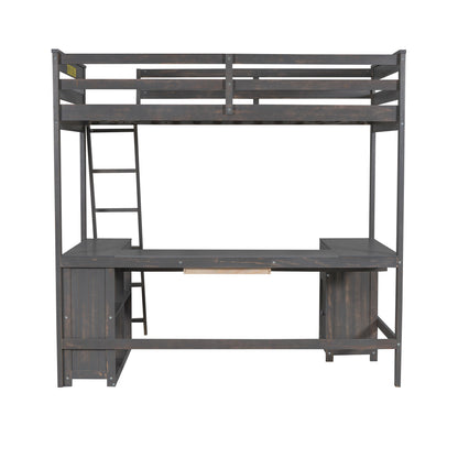 Loft Bed With U-Shaped Desk, Drawers, And Storage Shelves - The Sleep Loft - Online Mattress Showroom NYC