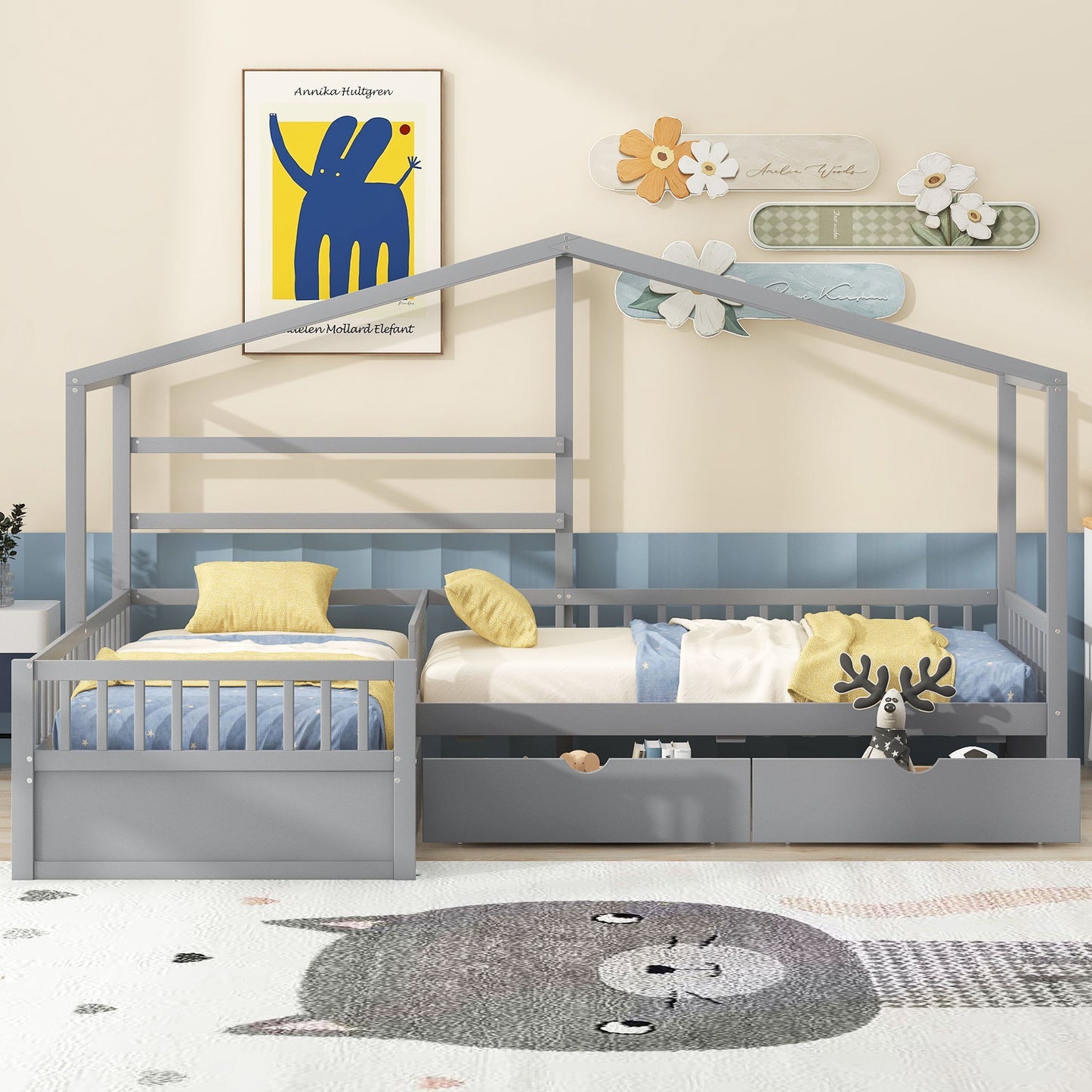 L Shape Platform Bed With 3 Storage Drawers - The Sleep Loft - Online Mattress Showroom NYC