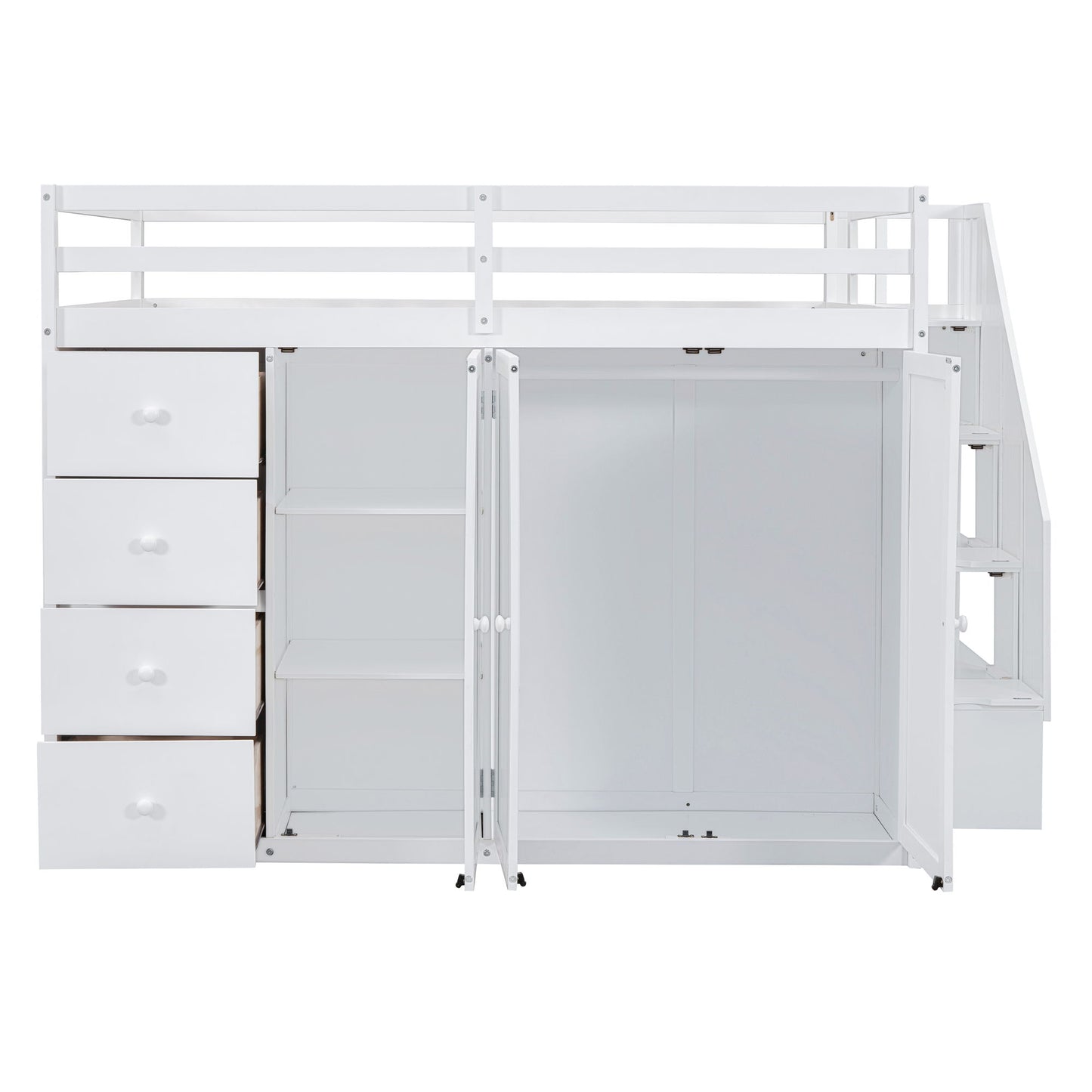 Loft Bed With Built In Wardrobes, Cabinets And Drawers - The Sleep Loft - Online Mattress Showroom NYC