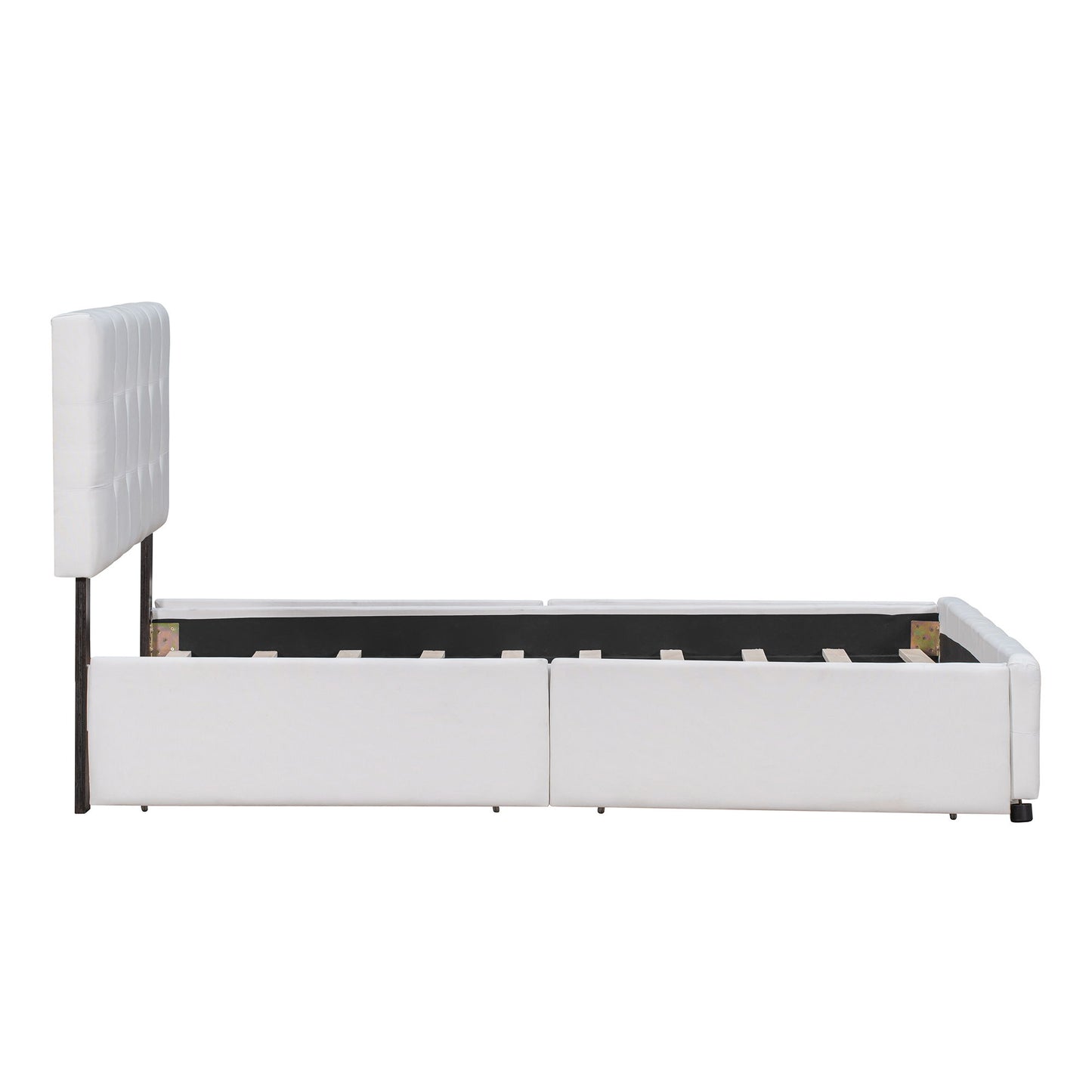 Upholstered Platform Bed With Classic Headboard And Drawers, No Box Spring Needed - The Sleep Loft - Online Mattress Showroom NYC