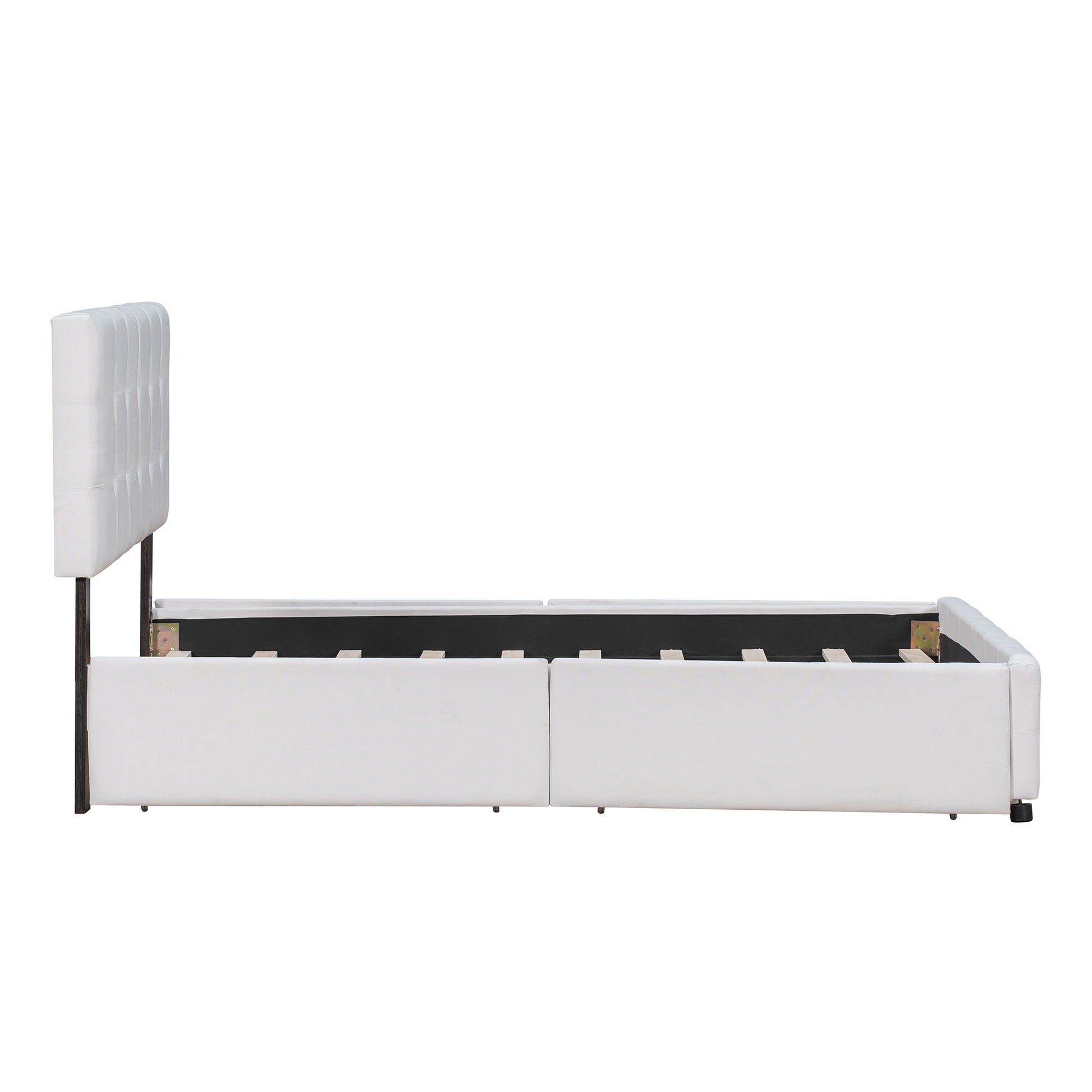 Upholstered Platform Bed With Classic Headboard And Drawers, No Box Spring Needed - The Sleep Loft - Online Mattress Showroom NYC