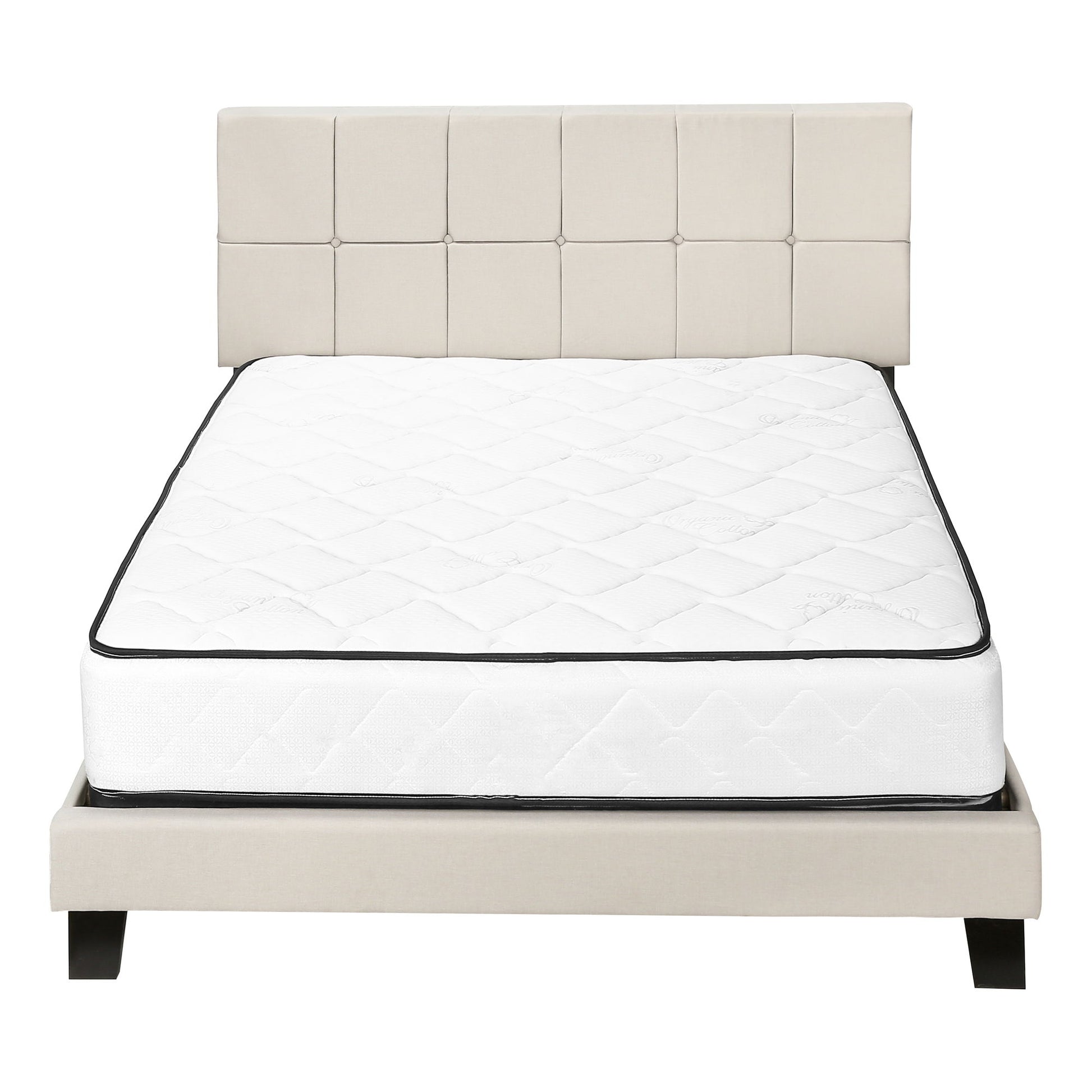 Queen Size Bed, Upholstered, Transitional - Beige - The Sleep Loft - Online Mattress Showroom NYC