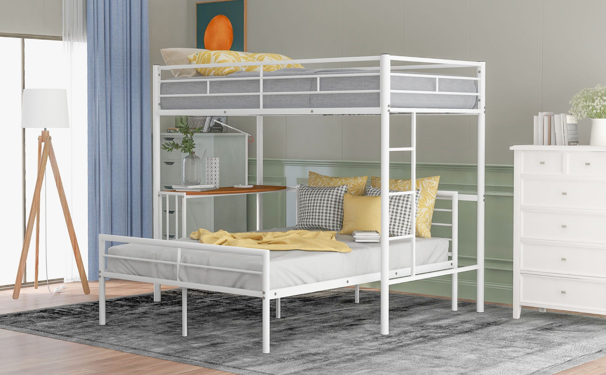 Bunk Bed With Desk, Ladder And Quality Slats For Bedroom - The Sleep Loft - Online Mattress Showroom NYC