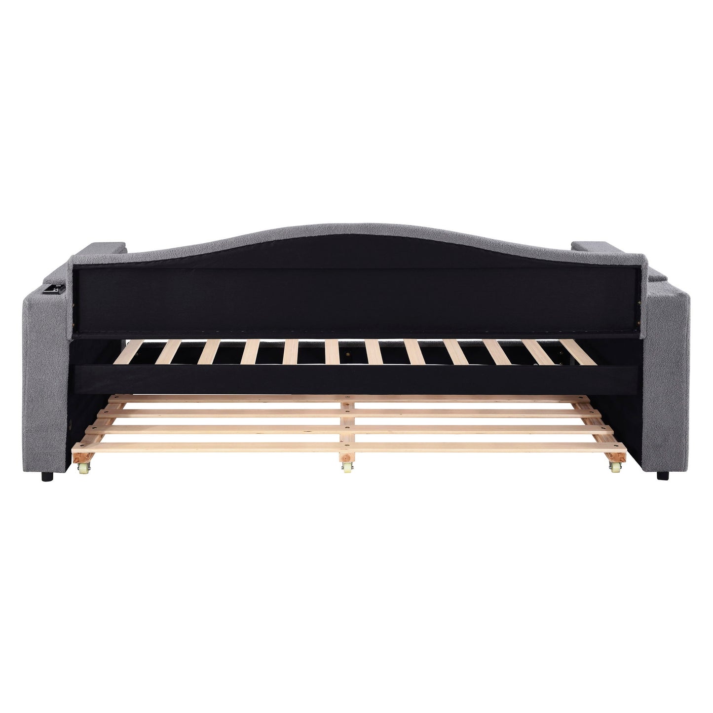 Upholstered Daybed With Storage Armrests, Trundle And Latest Integrated tooth Audio System - The Sleep Loft - Online Mattress Showroom NYC