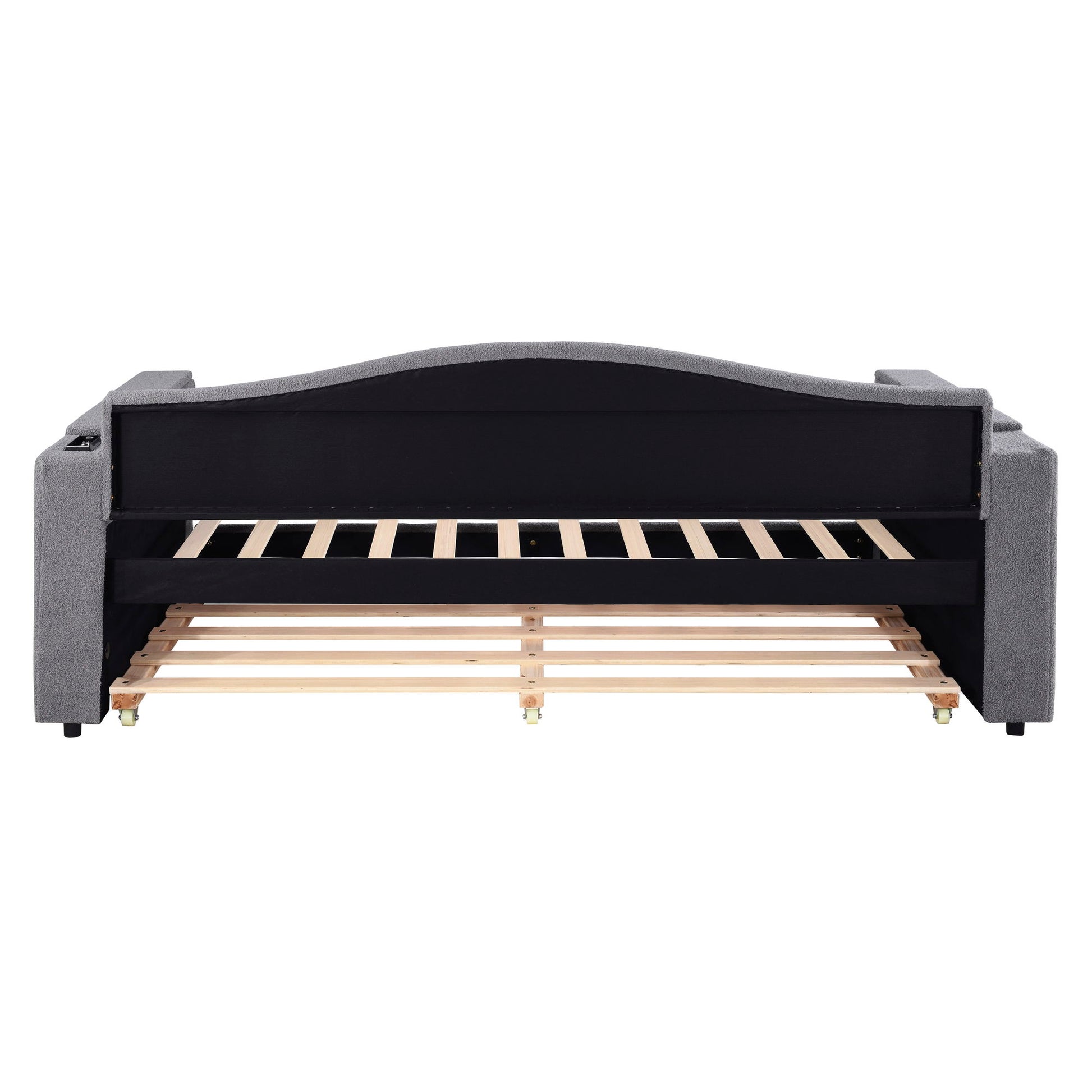 Upholstered Daybed With Storage Armrests, Trundle And Latest Integrated tooth Audio System - The Sleep Loft - Online Mattress Showroom NYC