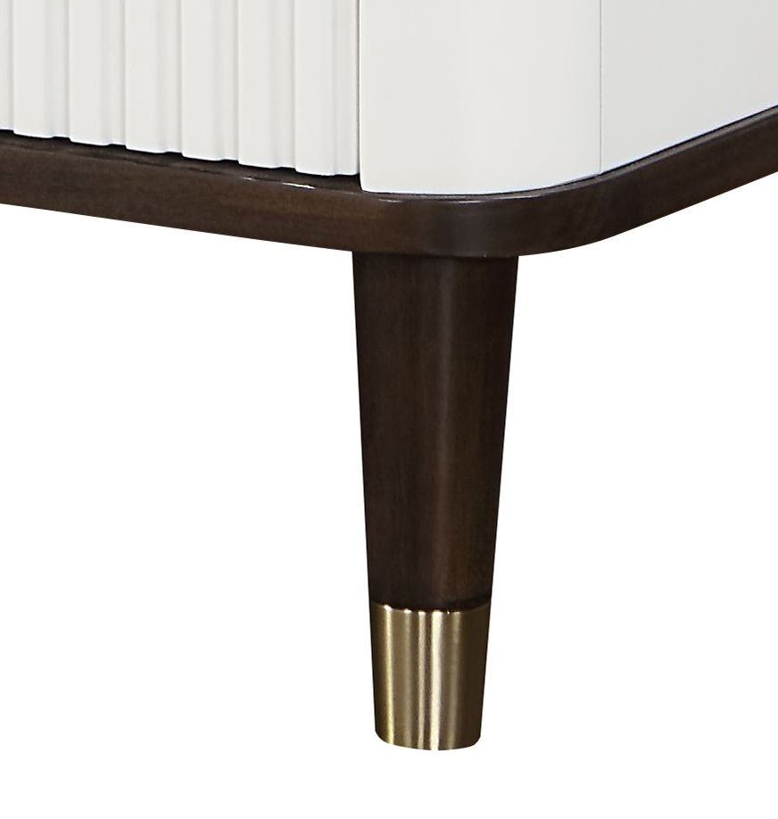 Carena - Night Stand With USB - White / Walnut - The Sleep Loft - Online Mattress Showroom NYC