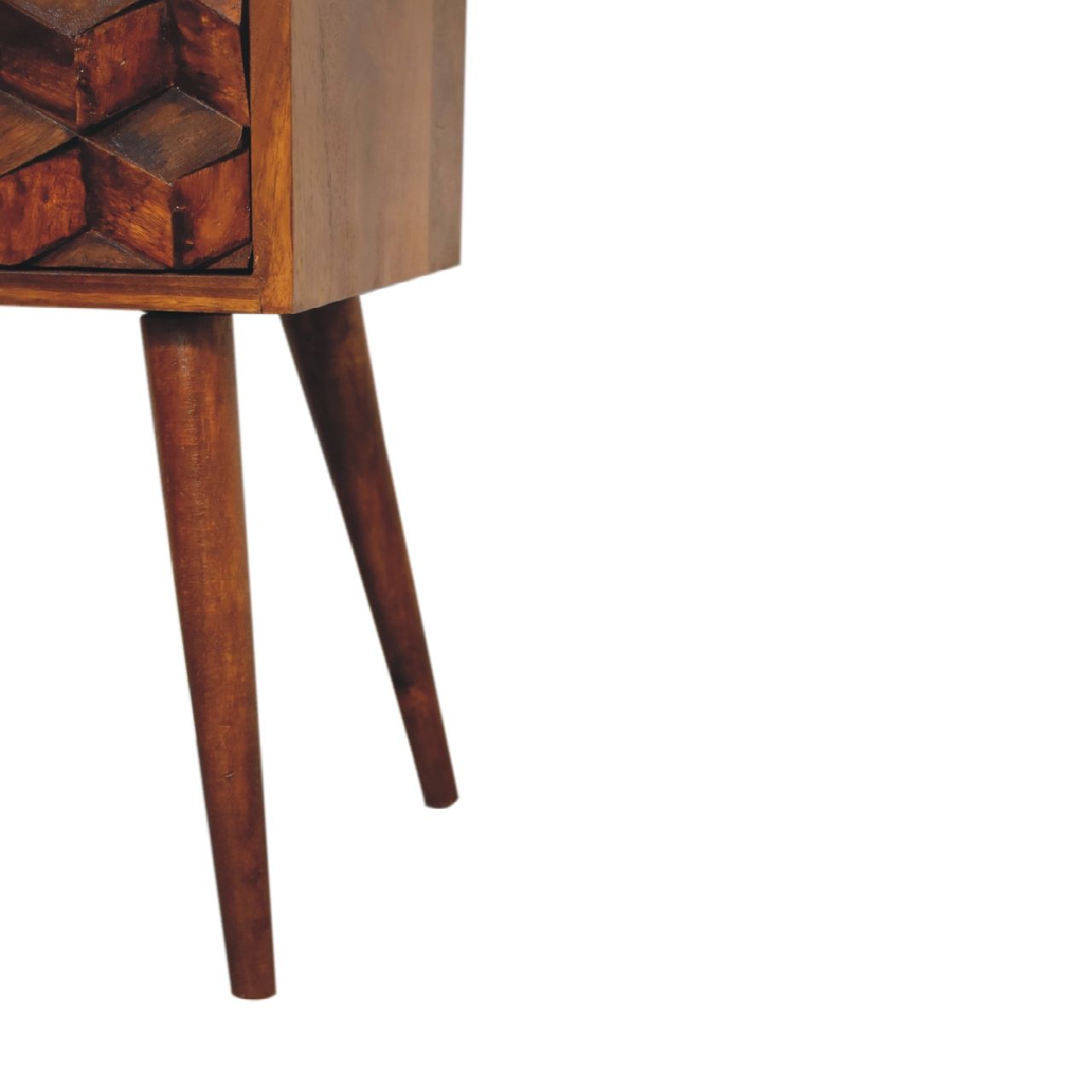 Mini Cube Carved 2 Drawer Nightstand - The Sleep Loft - Online Mattress Showroom NYC