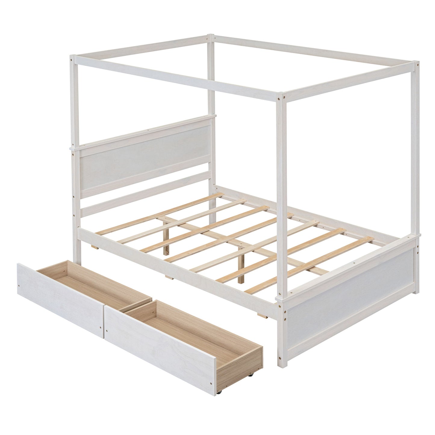 Canopy Platform Bed With Drawers, Support Slats, No Box Spring Needed - The Sleep Loft - Online Mattress Showroom NYC