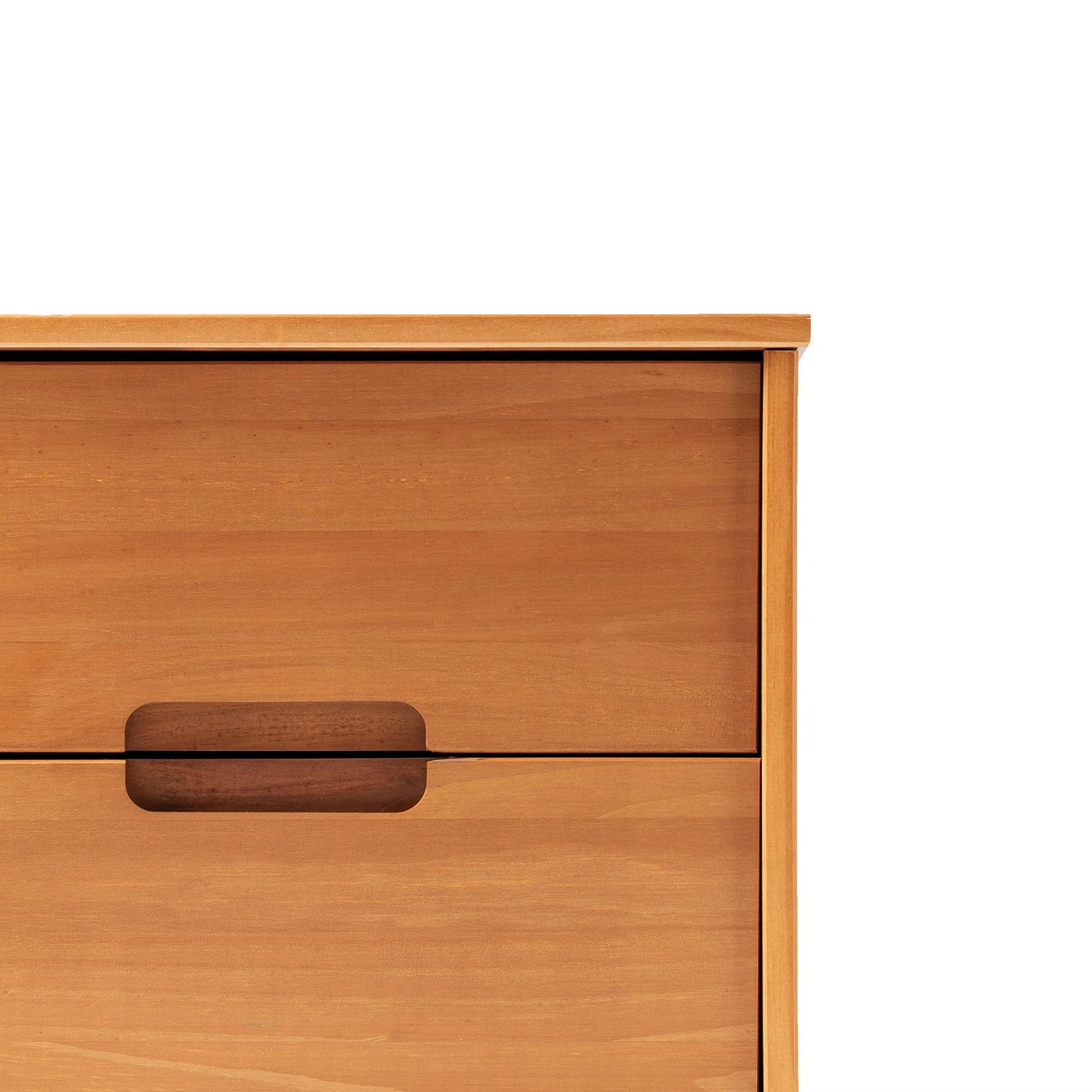 Mid-Century Modern 2 Drawer Solid Wood Nighstand With Cutout Handles - The Sleep Loft - Online Mattress Showroom NYC