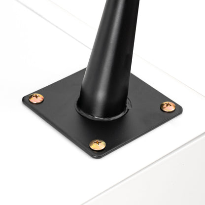 Modern Night Stand Storage Cabinet For Living Room Bedroom, Steel Cabinet With 2 Drawers, Bedside Furniture, Circular Handle - White - The Sleep Loft - Online Mattress Showroom NYC