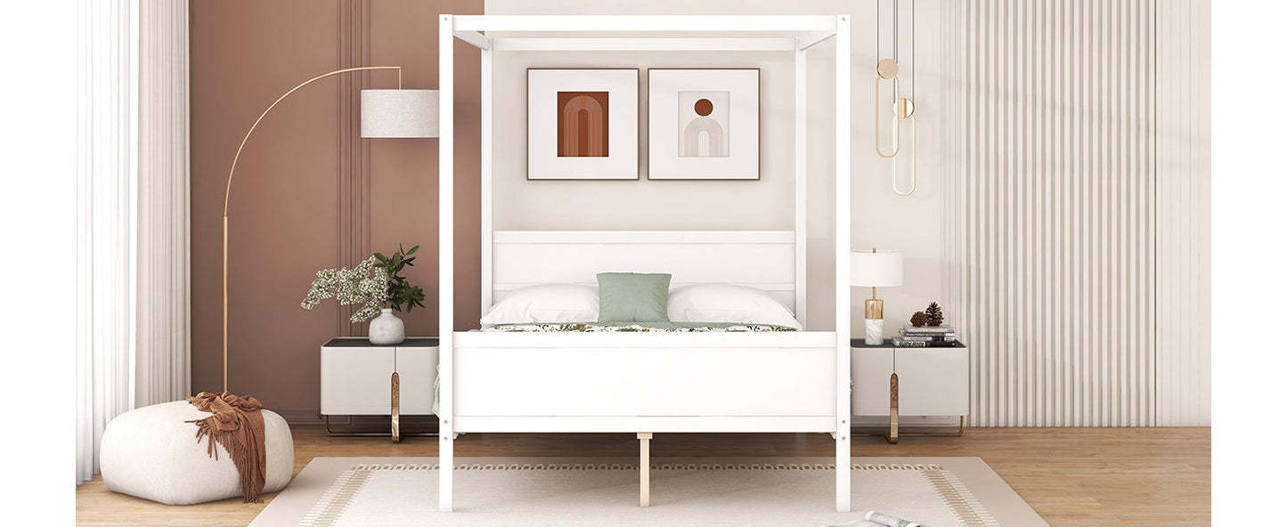 Canopy Platform Bed With Headboard And Footboard, Slat Support Leg - The Sleep Loft - Online Mattress Showroom NYC