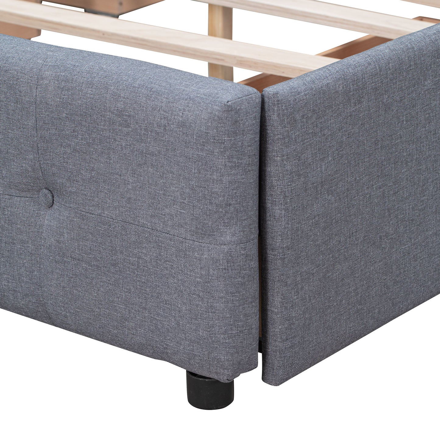 Upholstered Platform Bed With Classic Headboard And Drawers, No Box Spring Needed - The Sleep Loft - Online Mattress Showroom NYC