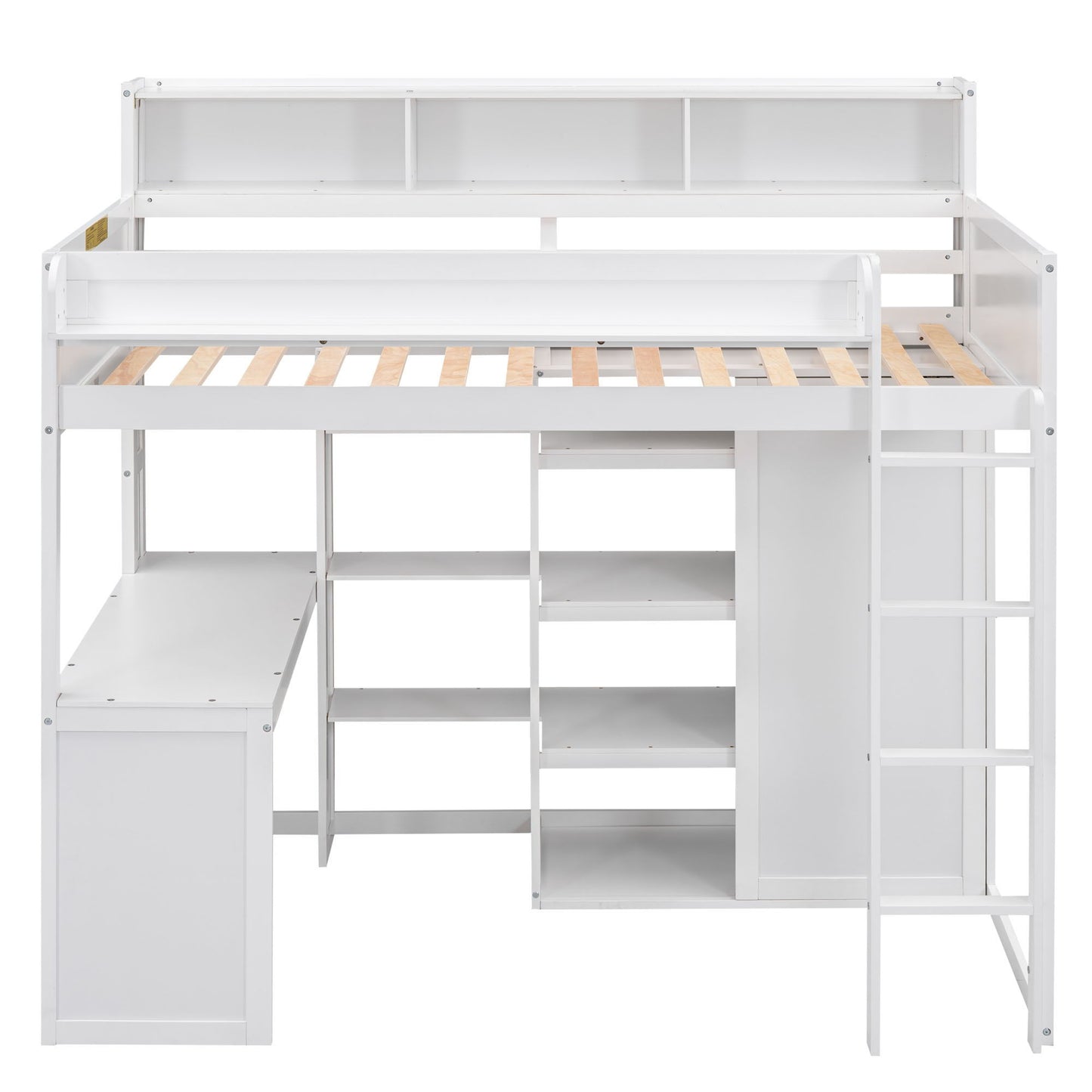 Loft Bed With Built In Desk, Storage Shelves, And Wardrobe - The Sleep Loft - Online Mattress Showroom NYC