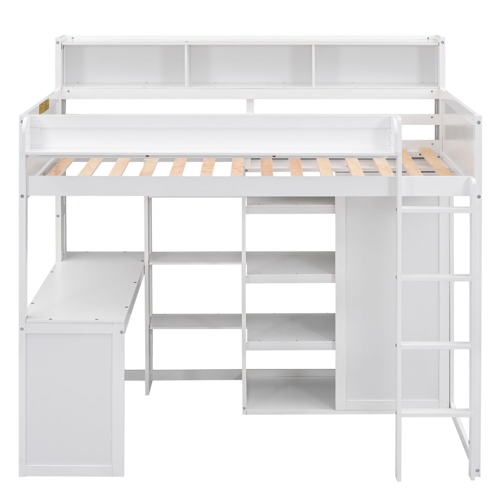 Loft Bed With Built In Desk, Storage Shelves, And Wardrobe - The Sleep Loft - Online Mattress Showroom NYC