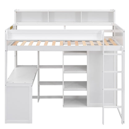 Loft Bed With Built In Desk, Storage Shelves, And Wardrobe - The Sleep Loft - Online Mattress Showroom NYC