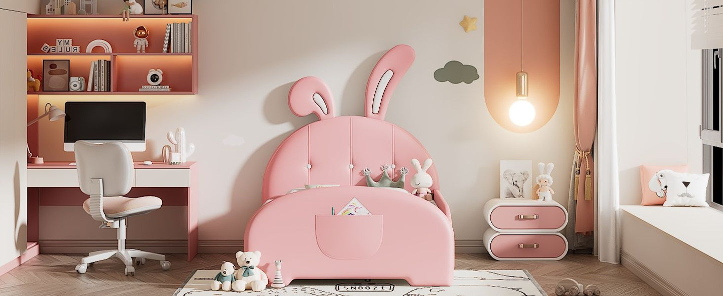 Upholstered Rabbit-Shape Princess Bed With Headboard And Footboard - The Sleep Loft - Online Mattress Showroom NYC