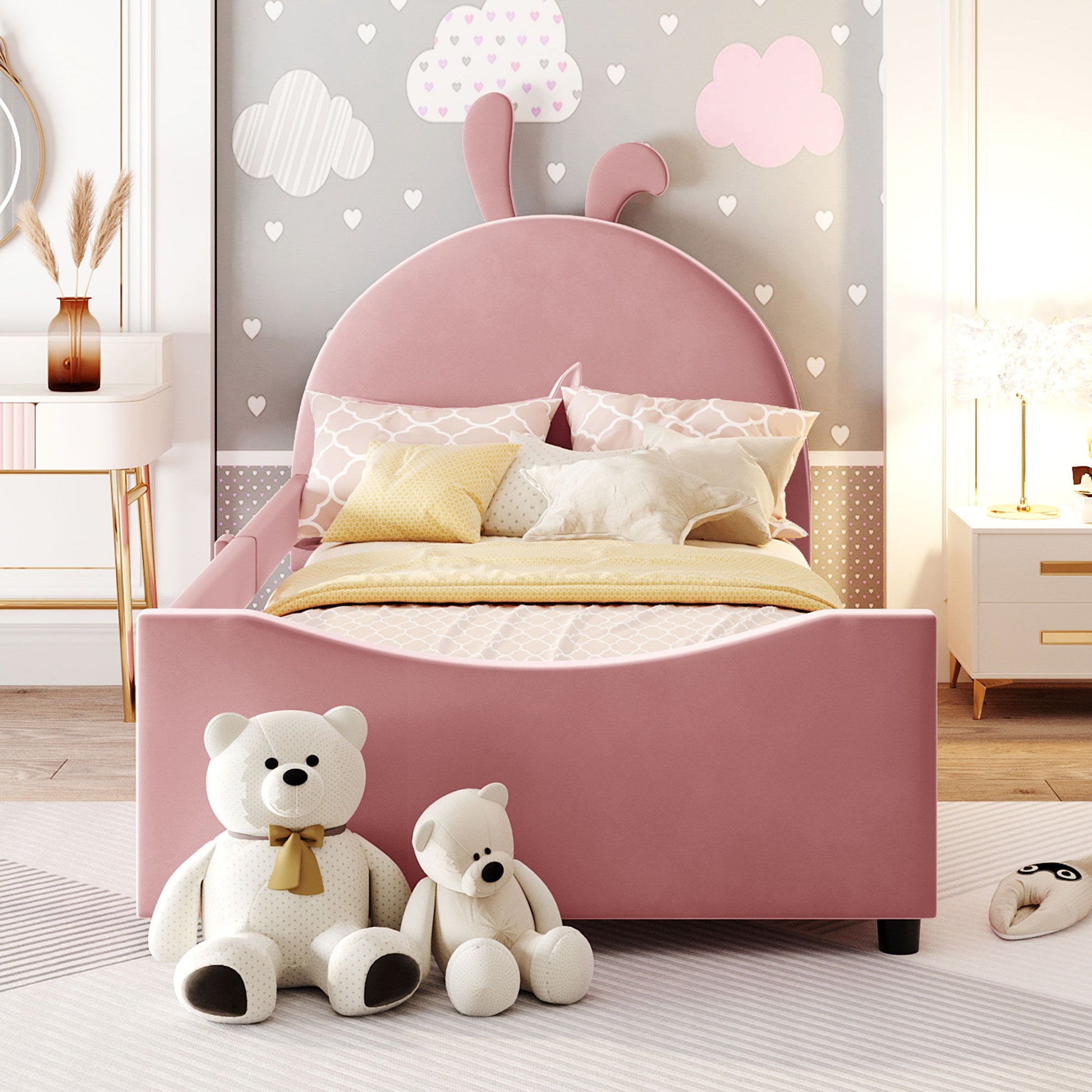 Upholstered Daybed With Rabbit Ear Shaped Headboard - The Sleep Loft - Online Mattress Showroom NYC