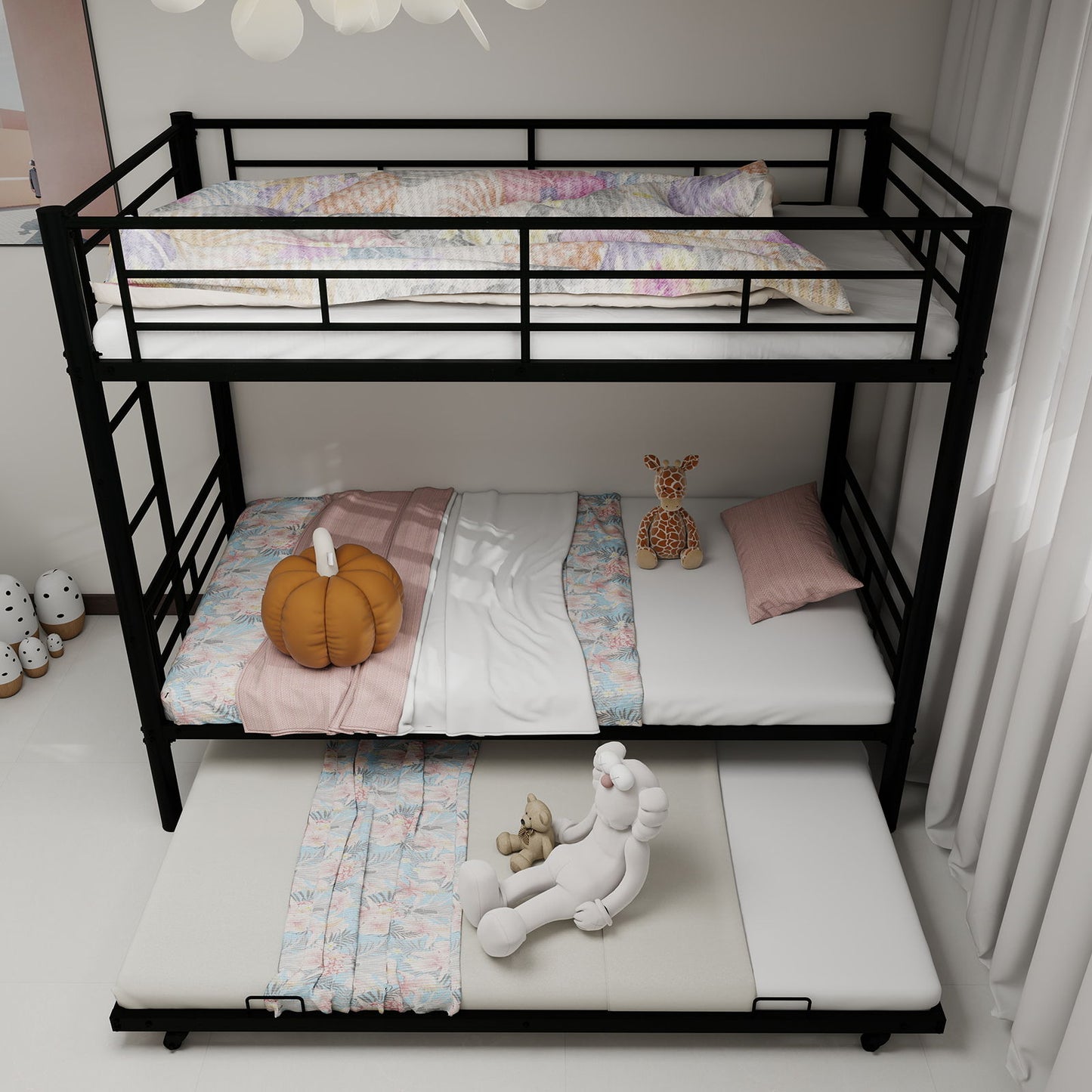 Metal Bunk Bed For Kids, Convertible Bedframe With Ladders & Guardrail - The Sleep Loft - Online Mattress Showroom NYC
