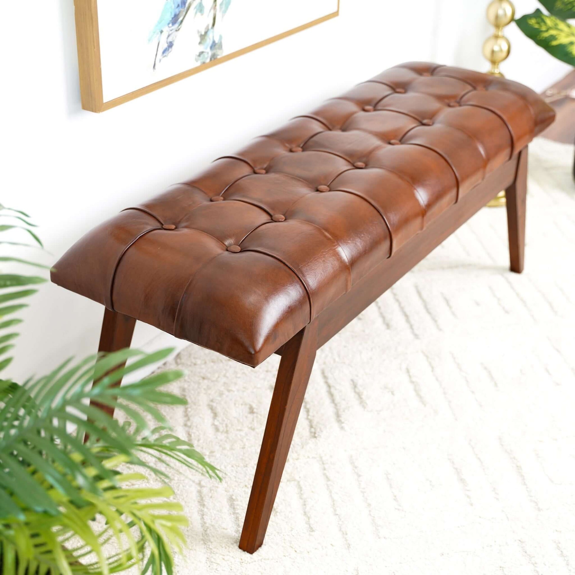 Maja - Bench - Cognac / Dark Brown - The Sleep Loft - Online Mattress Showroom NYC