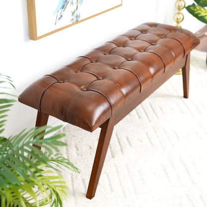 Maja - Bench - Cognac / Dark Brown - The Sleep Loft - Online Mattress Showroom NYC