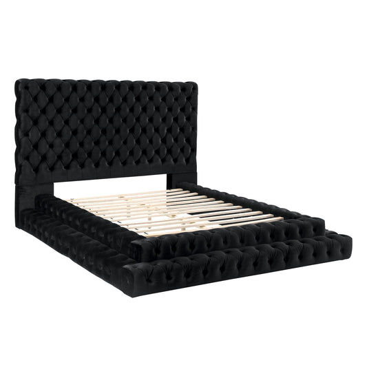 Tufted Oversized Headboard Platform Bed With Fully Upholstered Frame - The Sleep Loft - Online Mattress Showroom NYC