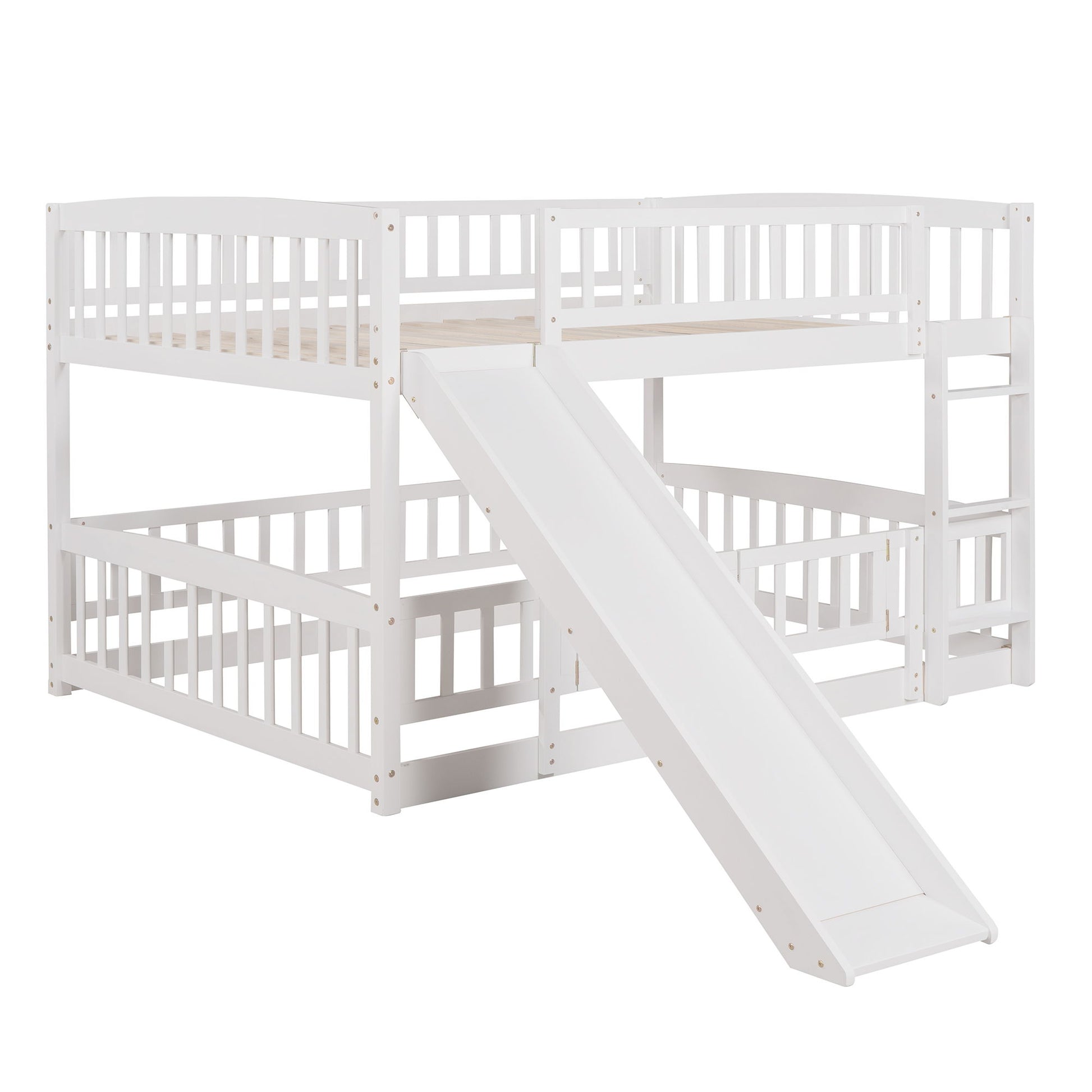 Low Bunk Bed With Slide, Fence And Ladder - The Sleep Loft - Online Mattress Showroom NYC