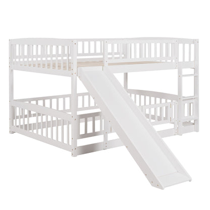 Low Bunk Bed With Slide, Fence And Ladder - The Sleep Loft - Online Mattress Showroom NYC