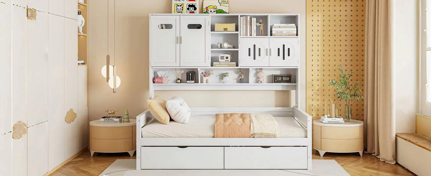 Daybed With All-In-One Cabinet And Shelf - The Sleep Loft - Online Mattress Showroom NYC