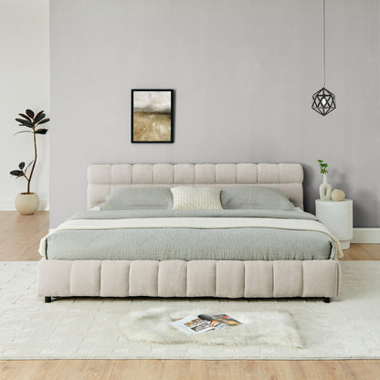 Modern Platform Bed Frame With Thick Fabric - The Sleep Loft - Online Mattress Showroom NYC