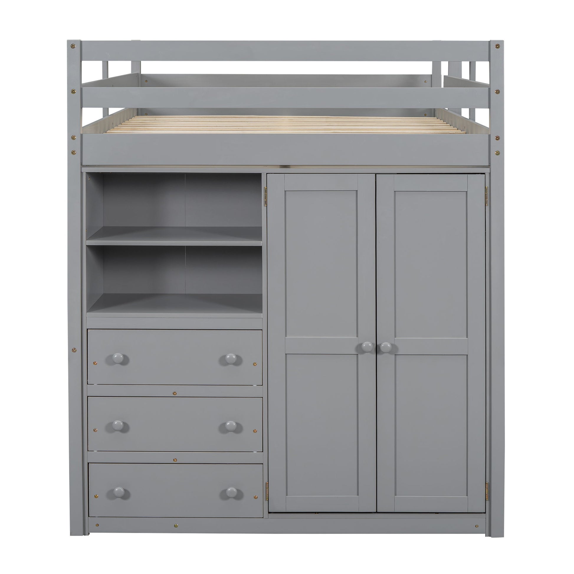 Loft Bed With Built In Wardrobe, Shelves And Drawers - The Sleep Loft - Online Mattress Showroom NYC